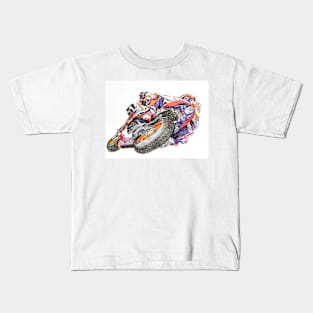 Ballpoint Sketching MotoGP Team No 93 Kids T-Shirt